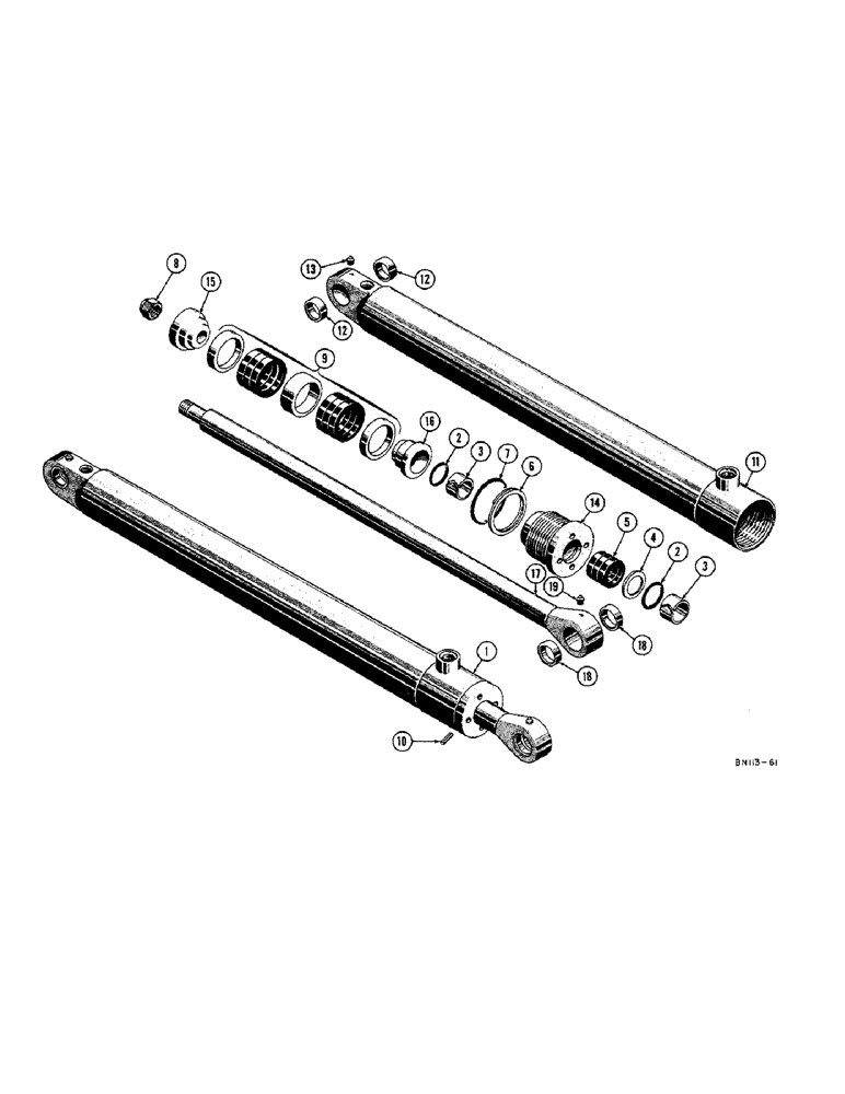 Схема запчастей Case 22 - (50[1]) - D28314 HYDRAULIC CROWD CYLINDER 