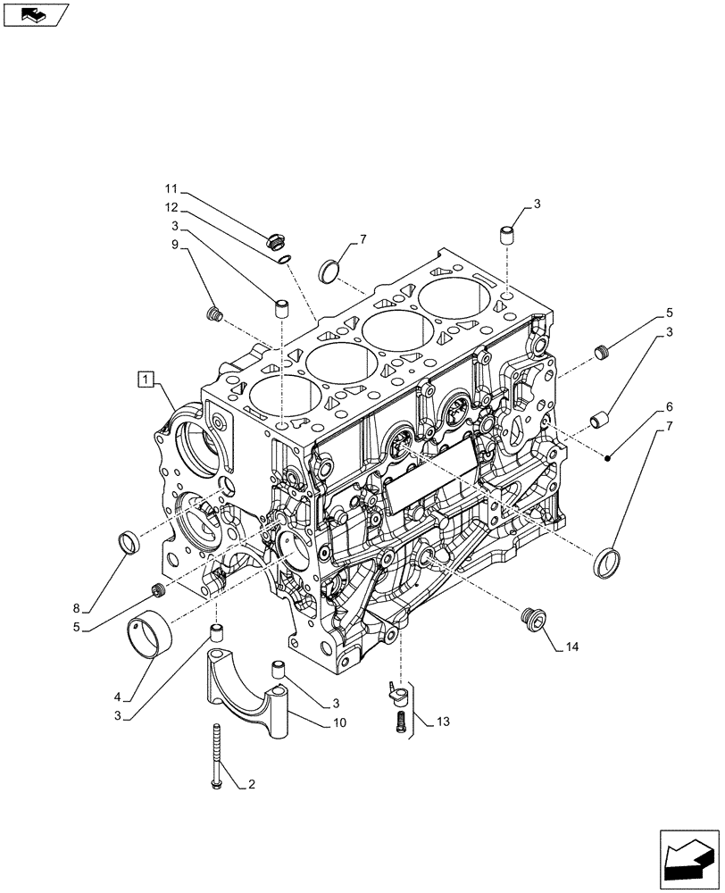 Схема запчастей Case F5HFL413G A001 - (10.001.AB) - CRANKCASE (10) - ENGINE