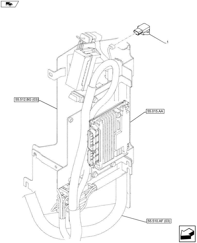 Схема запчастей Case CX75C SR - (55.014.AD) - INTAKE AIR PRESSURE AND TEMPERATURE SENSOR (55) - ELECTRICAL SYSTEMS