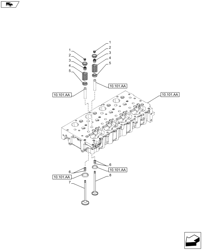Схема запчастей Case F5HFL413G A001 - (10.101.AM) - VALVE (10) - ENGINE