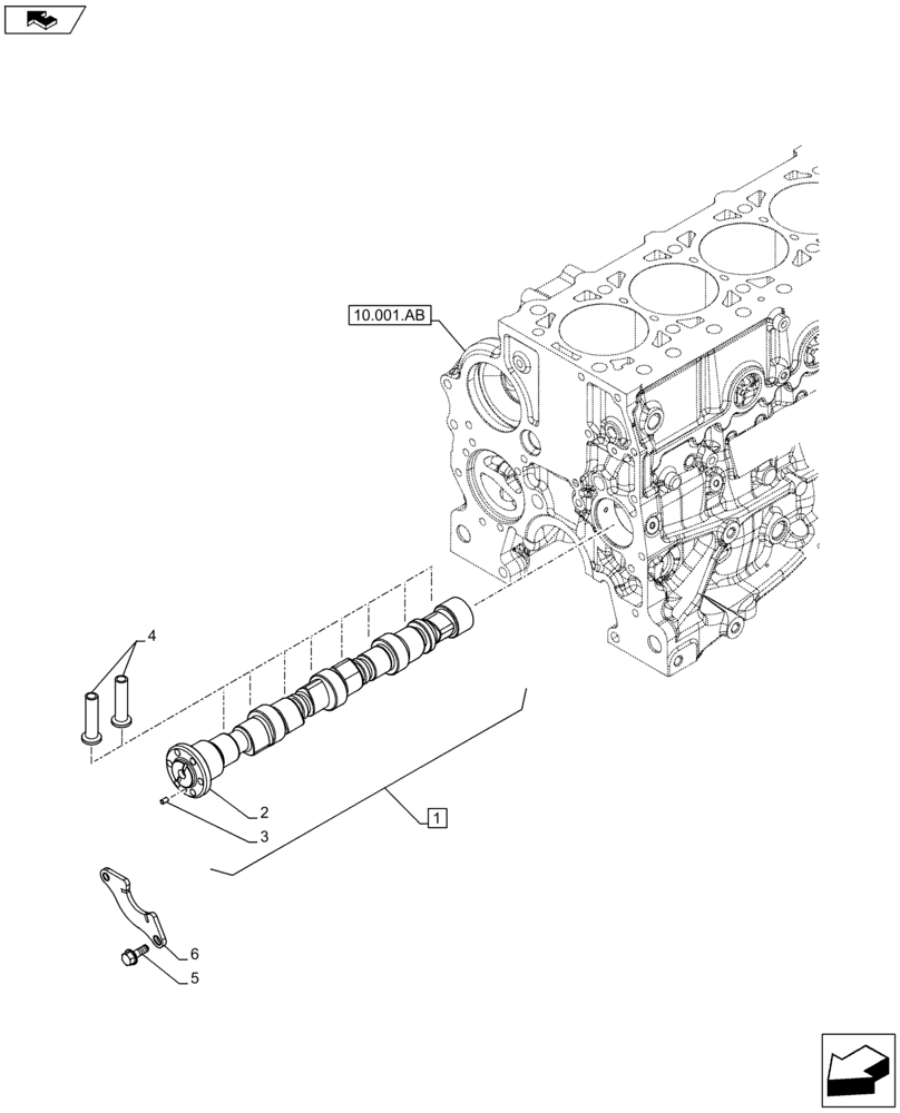 Схема запчастей Case F5HFL413G A001 - (10.106.AA) - CAMSHAFT (10) - ENGINE