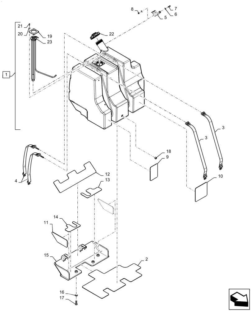 Схема запчастей Case 750M LT - (10.216.AL[02]) - FUEL TANK (10) - ENGINE