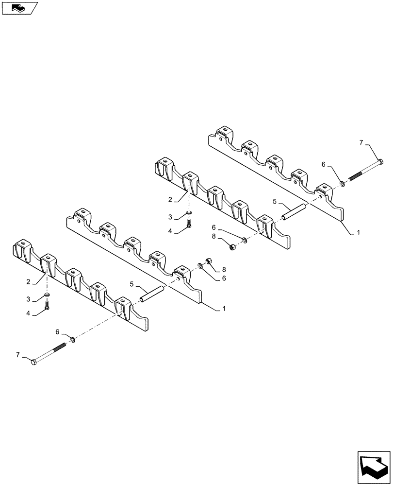 Схема запчастей Case 2050M LT PAT - (48.130.010) - VAR - 784120 -ROCK GUARD, LT (48) - TRACKS & TRACK SUSPENSION