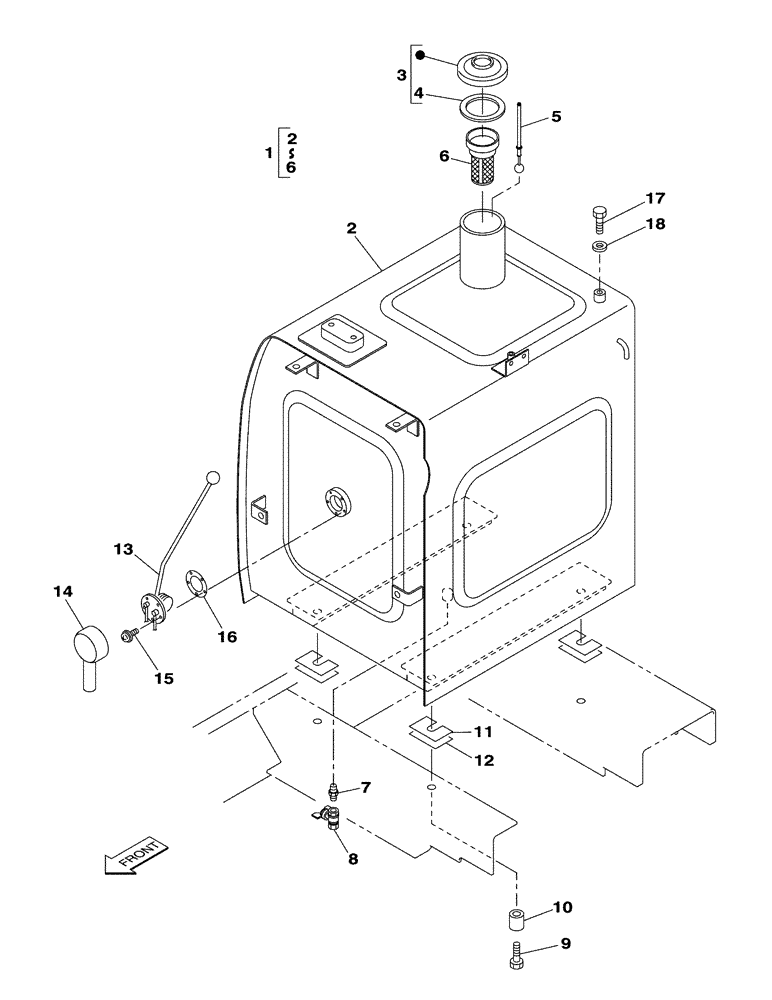 Схема запчастей Case CX210N - (03-01A) - FUEL TANK (03) - FUEL SYSTEM