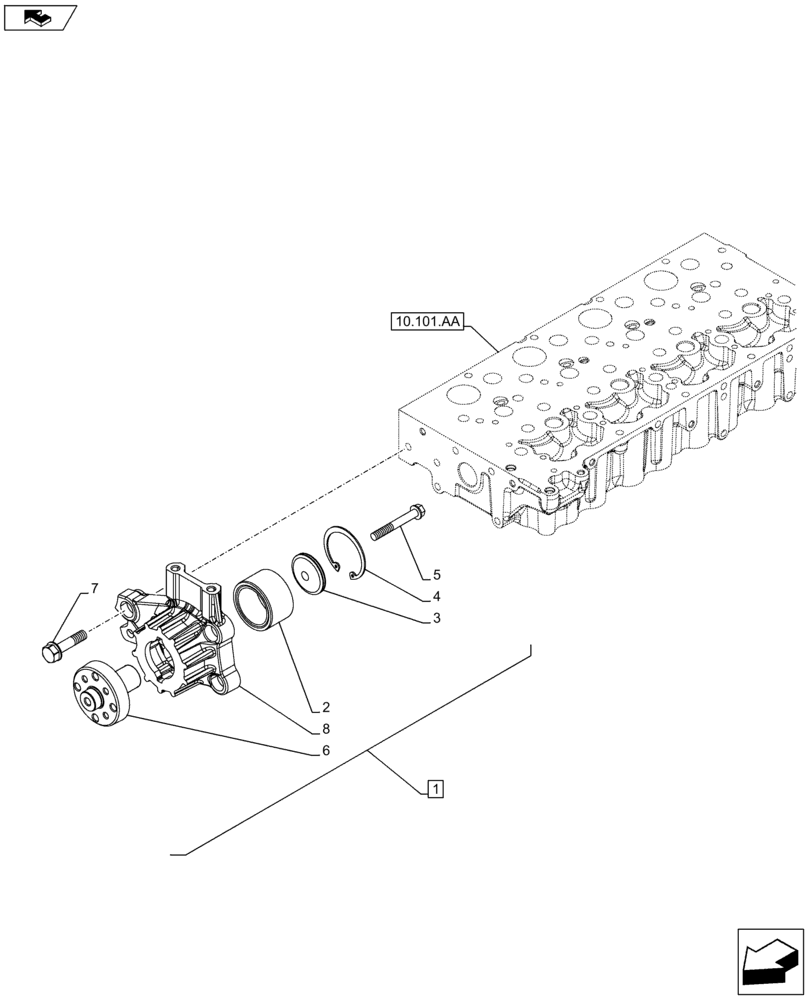 Схема запчастей Case F5HFL413G A001 - (10.414.AC) - FAN, SUPPORT (10) - ENGINE