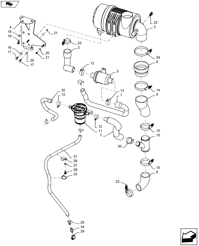 Схема запчастей Case 750M WT/LGP - (10.202.AK[01]) - AIR INTAKE (10) - ENGINE