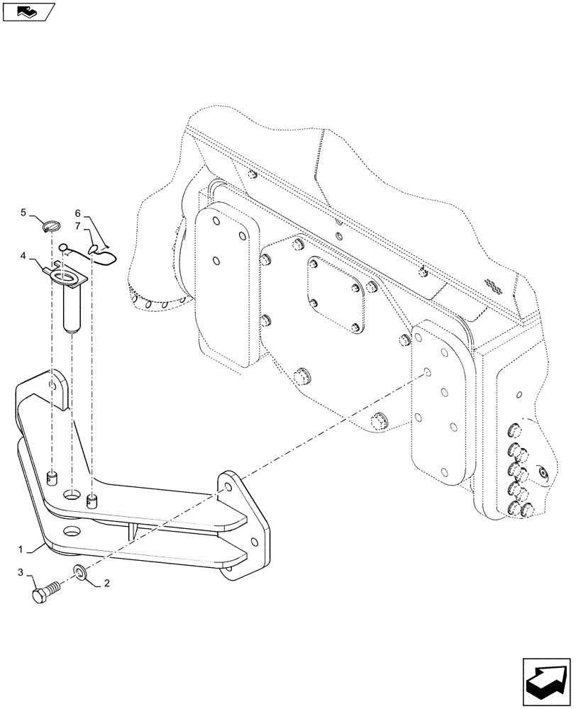 Схема запчастей Case 1650M XLT - (37.100.AA[01]) - DRAWBAR (37) - HITCHES, DRAWBARS & IMPLEMENT COUPLINGS