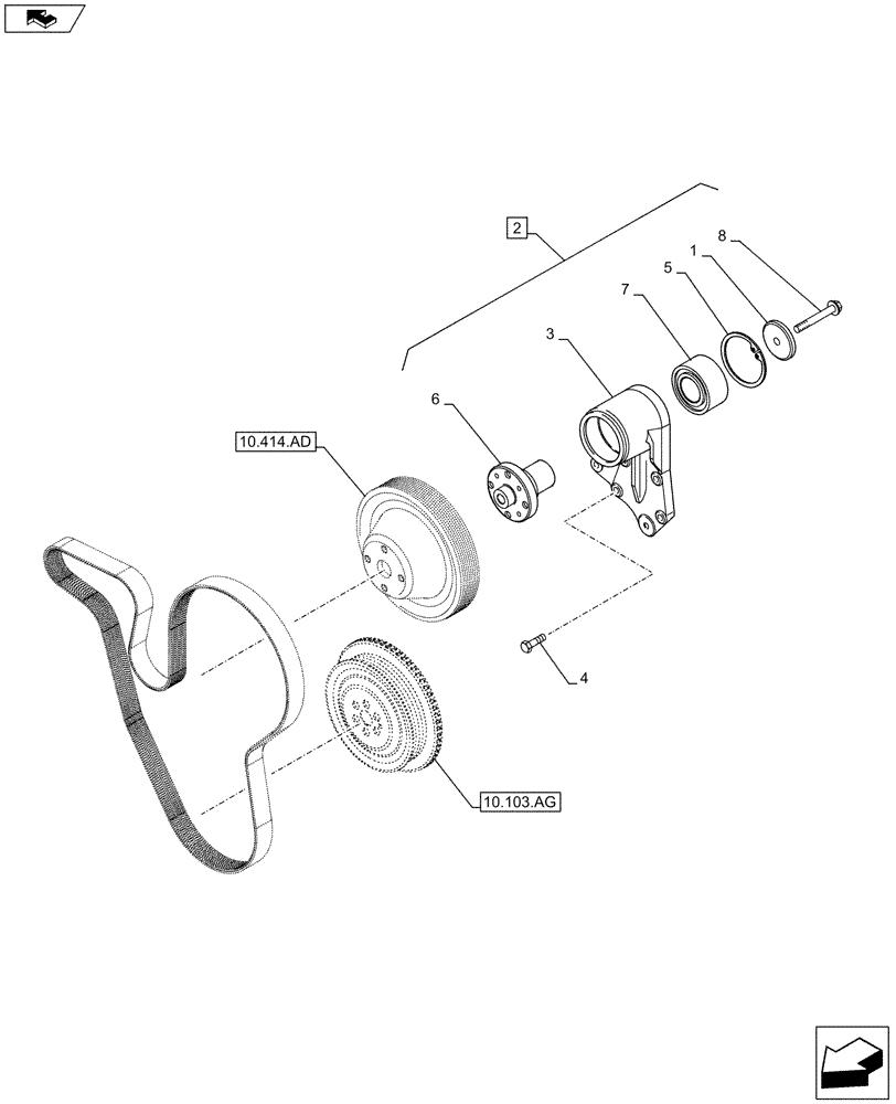 Схема запчастей Case F4HFA613G E001 - (10.414.AC) - FAN (10) - ENGINE