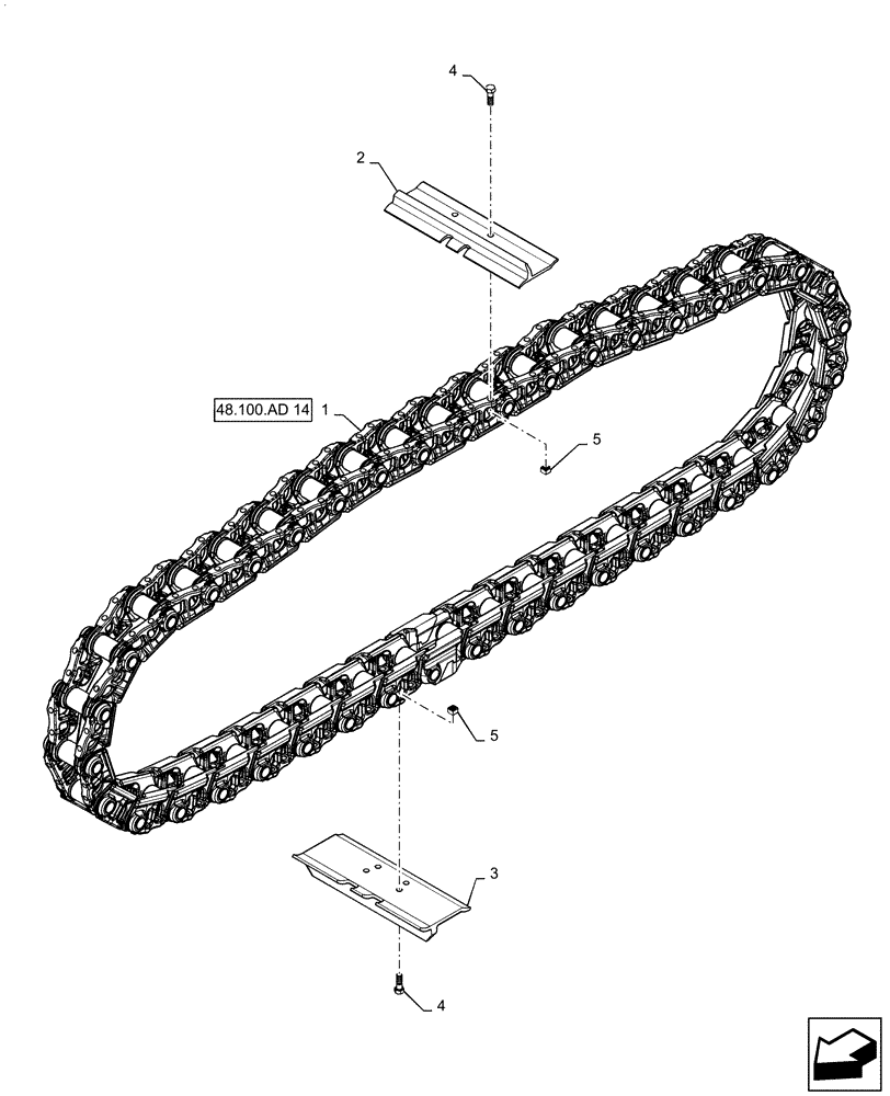 Схема запчастей Case 2050M WT/LGP - (48.100.AD[04]) - TRACK ASSY, 45 LINK CELT 36" OPEN (48) - TRACKS & TRACK SUSPENSION