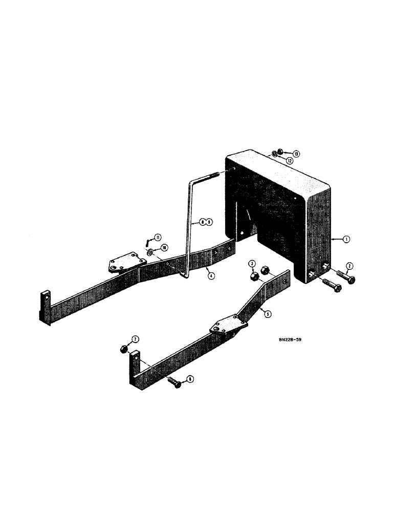 Схема запчастей Case 420BD - (236[A]) - 1400 LB. COUNTERWEIGHT FOR LOADER 