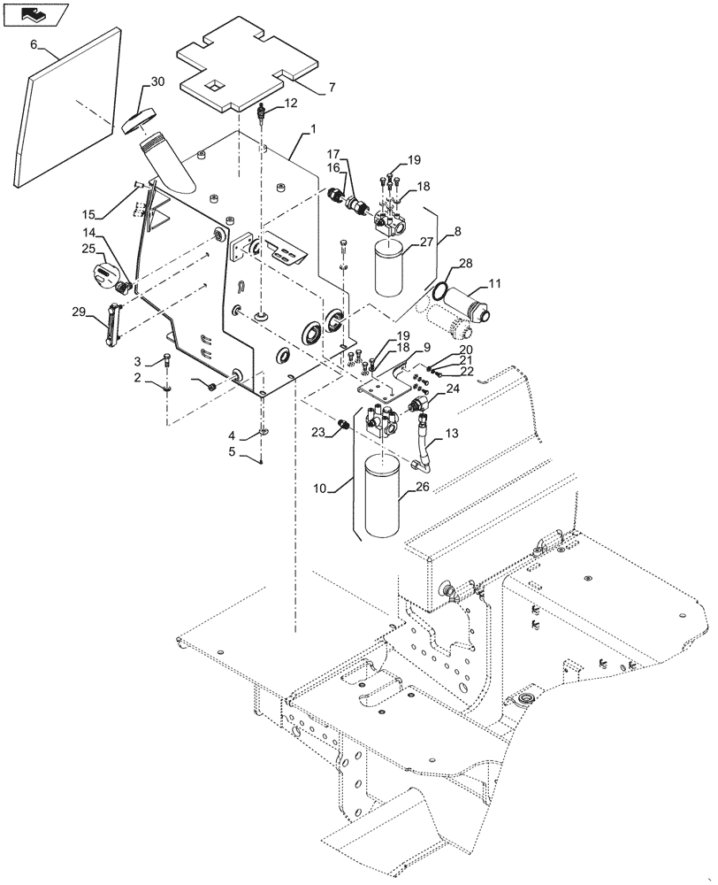 Схема запчастей Case 850M WT/LGP - (35.300.AQ[03]) - HYDRAULIC FLUID RESERVOIR - BSN - NGC103103 (35) - HYDRAULIC SYSTEMS