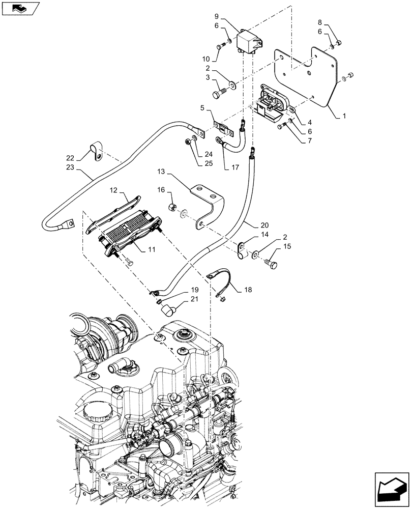 Схема запчастей Case 850M WT/LGP - (55.202.AD[01]) - COLD START (55) - ELECTRICAL SYSTEMS