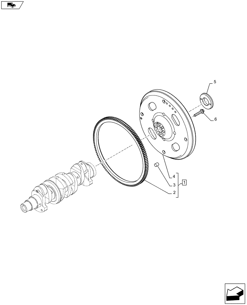 Схема запчастей Case F5HFL413J A002 - (10.103.AH) - ENGINE FLYWHEEL (10) - ENGINE