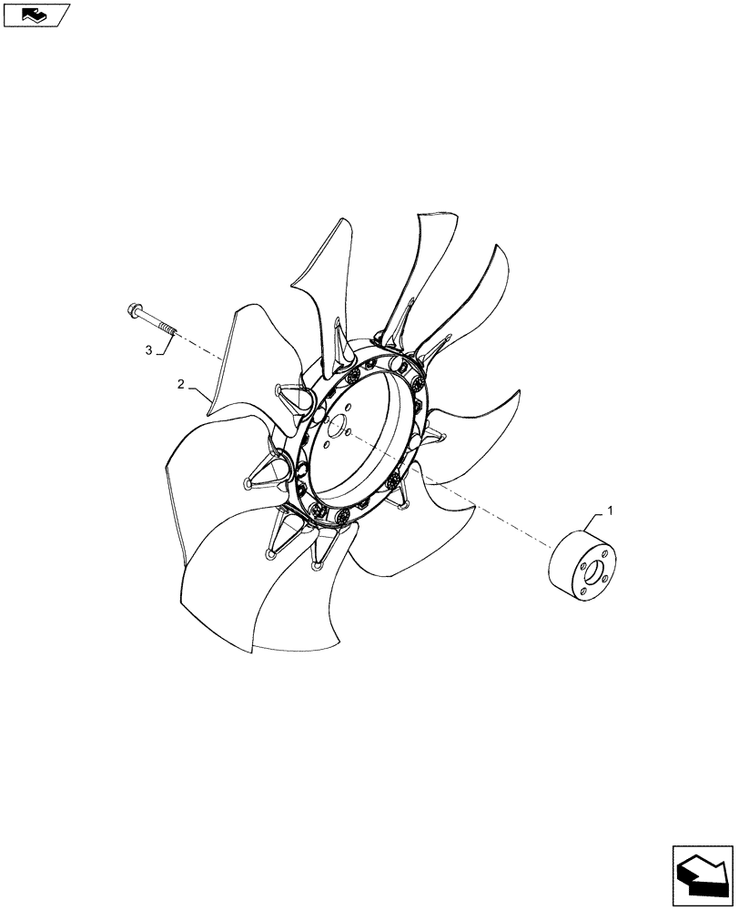 Схема запчастей Case SV185 - (10.414.AC[02]) - FAN, EURO (10) - ENGINE