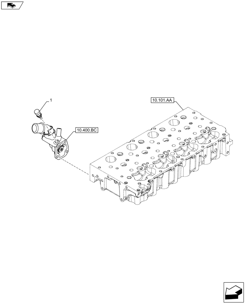 Схема запчастей Case F5HFL413G A001 - (55.012.AA) - COOLING SYSTEM LINE, SENSOR (55) - ELECTRICAL SYSTEMS