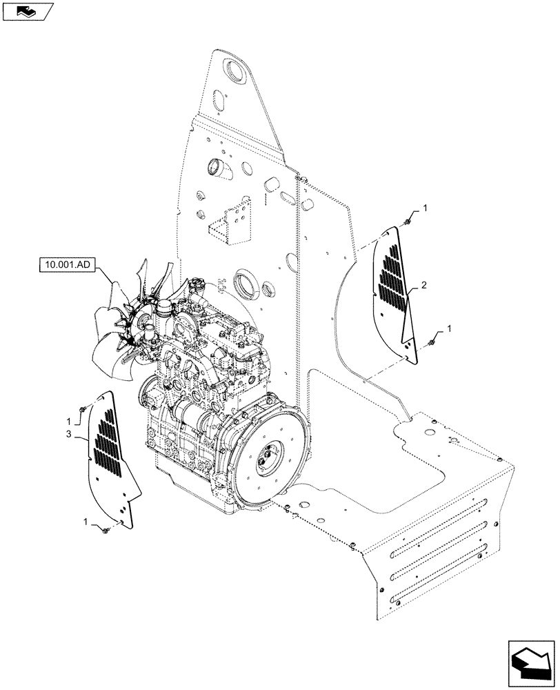 Схема запчастей Case SR175 - (90.116.AX) - CHASSIS VENT PANEL (90) - PLATFORM, CAB, BODYWORK AND DECALS