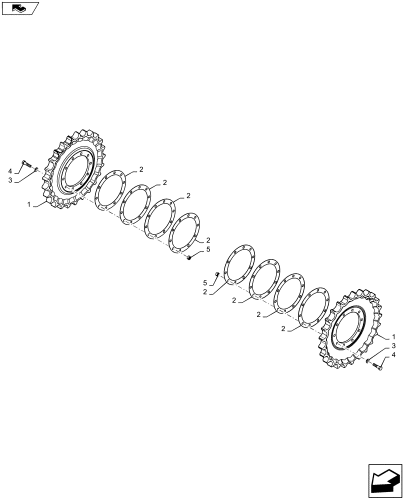 Схема запчастей Case 850M LT - (48.130.AM[02]) - SPROCKET, CLT 70 GUAGE (48) - TRACKS & TRACK SUSPENSION