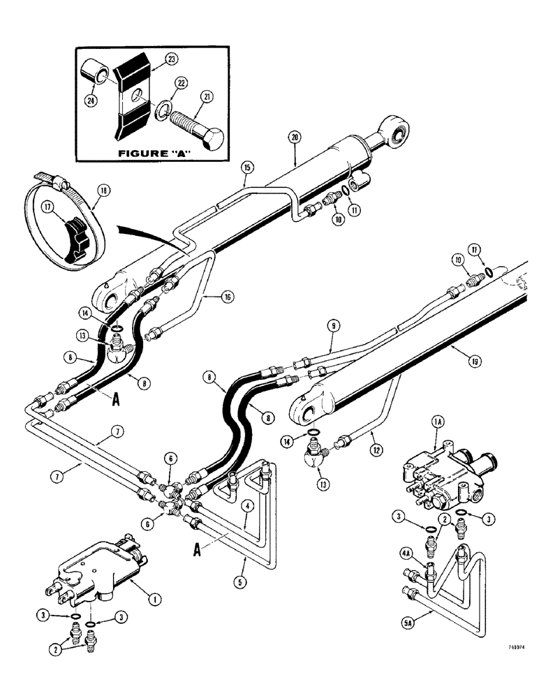 Схема запчастей Case 380CK - (144) - LOADER LIFT CYLINDER HYDRAULIC CIRCUIT (08) - HYDRAULICS