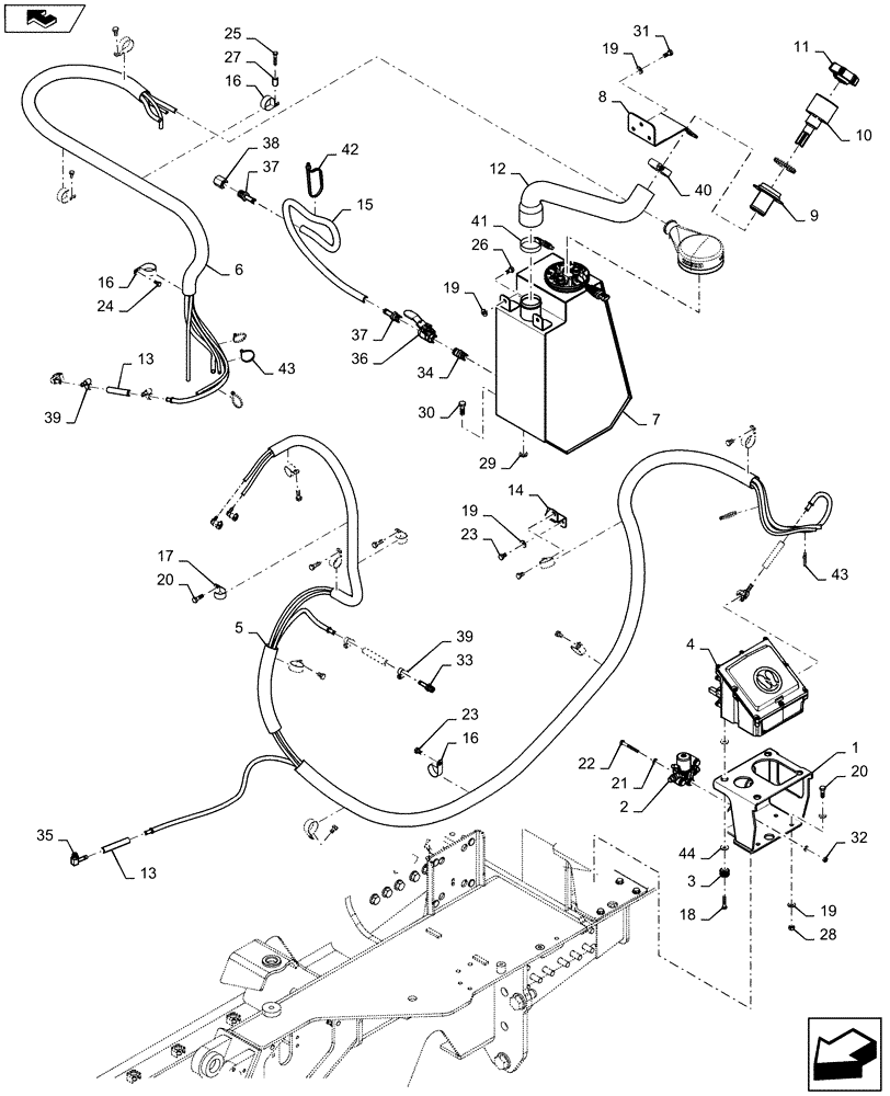 Схема запчастей Case 850M LT - (10.500.AA[03]) - DEF TANK STEEL (10) - ENGINE