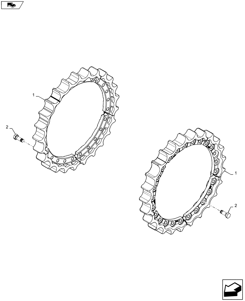 Схема запчастей Case 2050M WT/LGP - (48.130.AM[01]) - SPROCKET CLOSED (48) - TRACKS & TRACK SUSPENSION