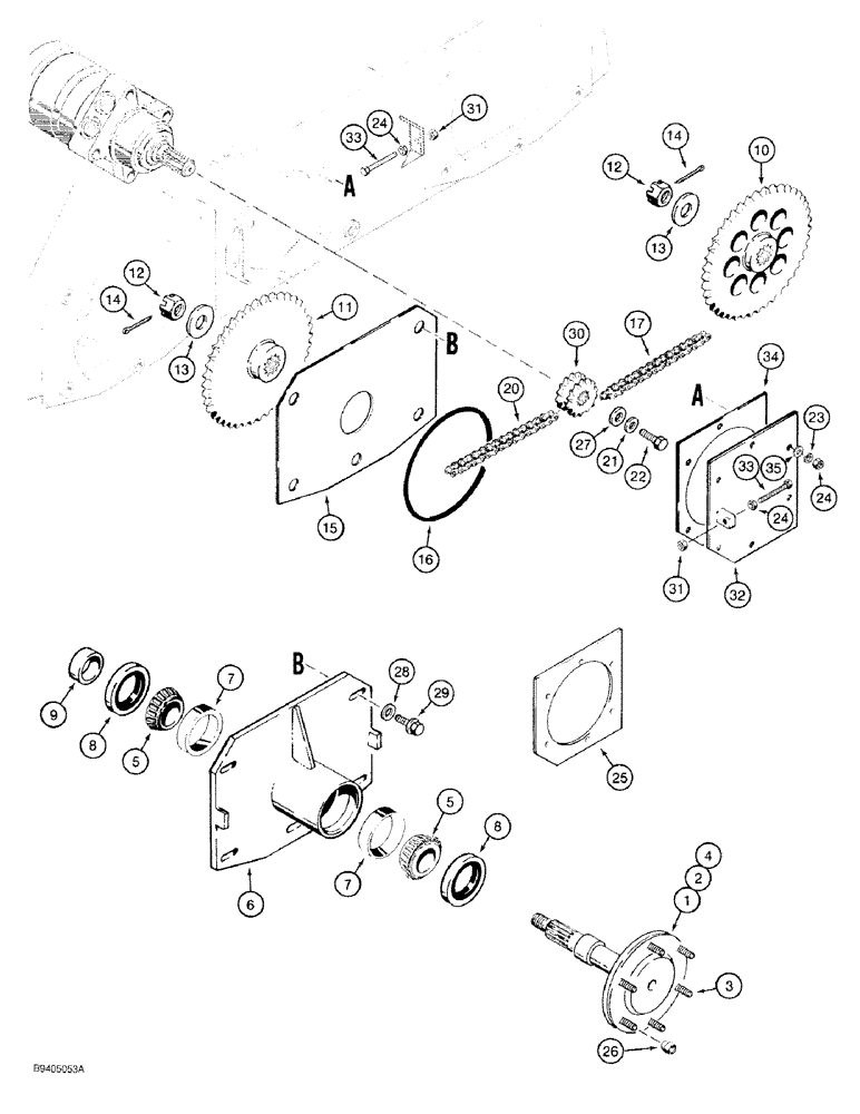 Схема запчастей Case 1818 - (6-18) - AXLES AND DRIVE CHAINS, P.I.N. JAF0095593 AND AFTER (06) - POWER TRAIN