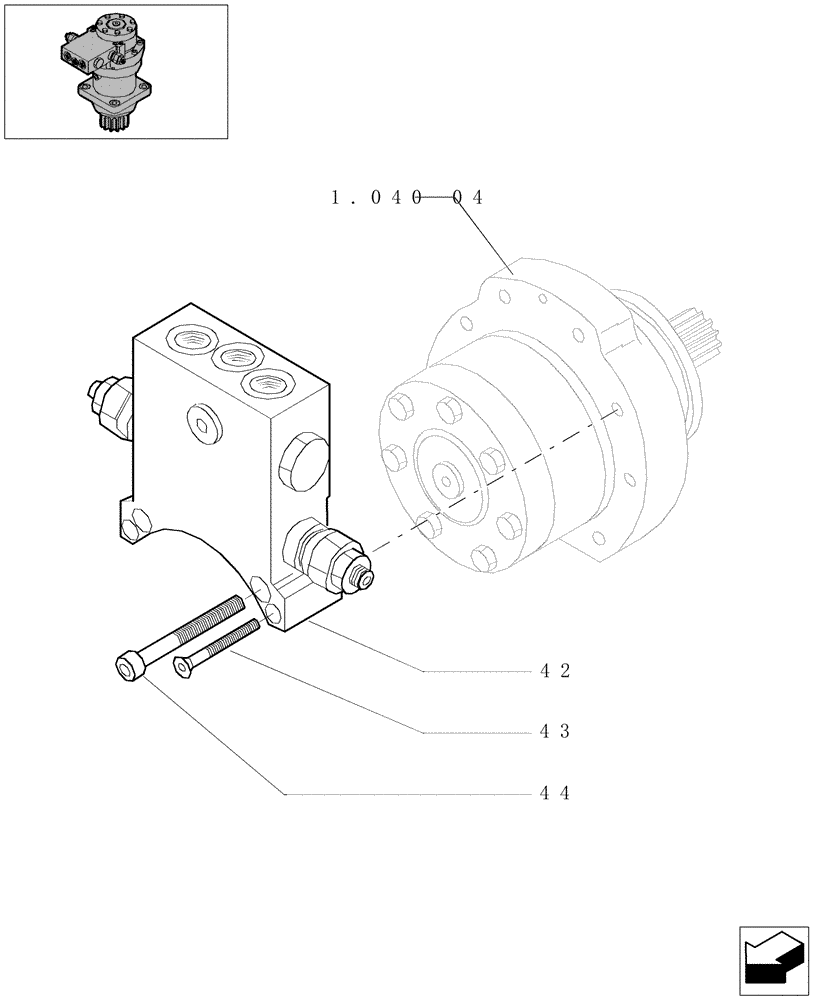 Схема запчастей Case CX16B - (1.040[03]) - SWING REDUCTION UNIT (35) - HYDRAULIC SYSTEMS