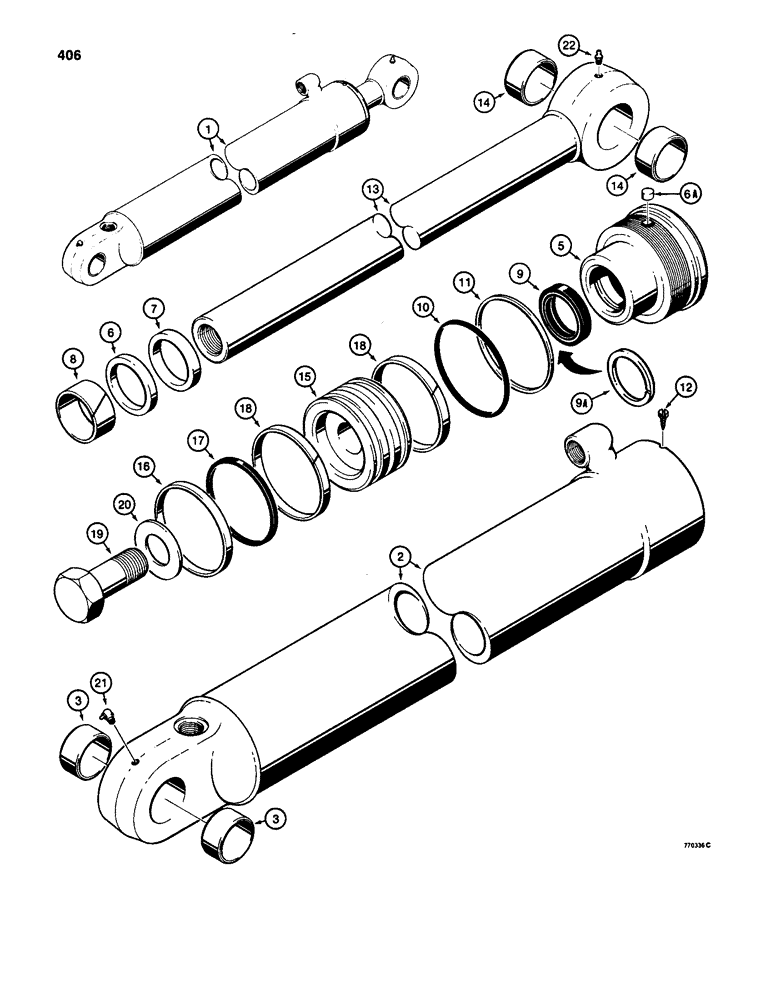 Схема запчастей Case 580SD - (406) - G101175 BACKHOE DIPPER CYLINDER, NOT USED ON SUPER D MODELS (08) - HYDRAULICS