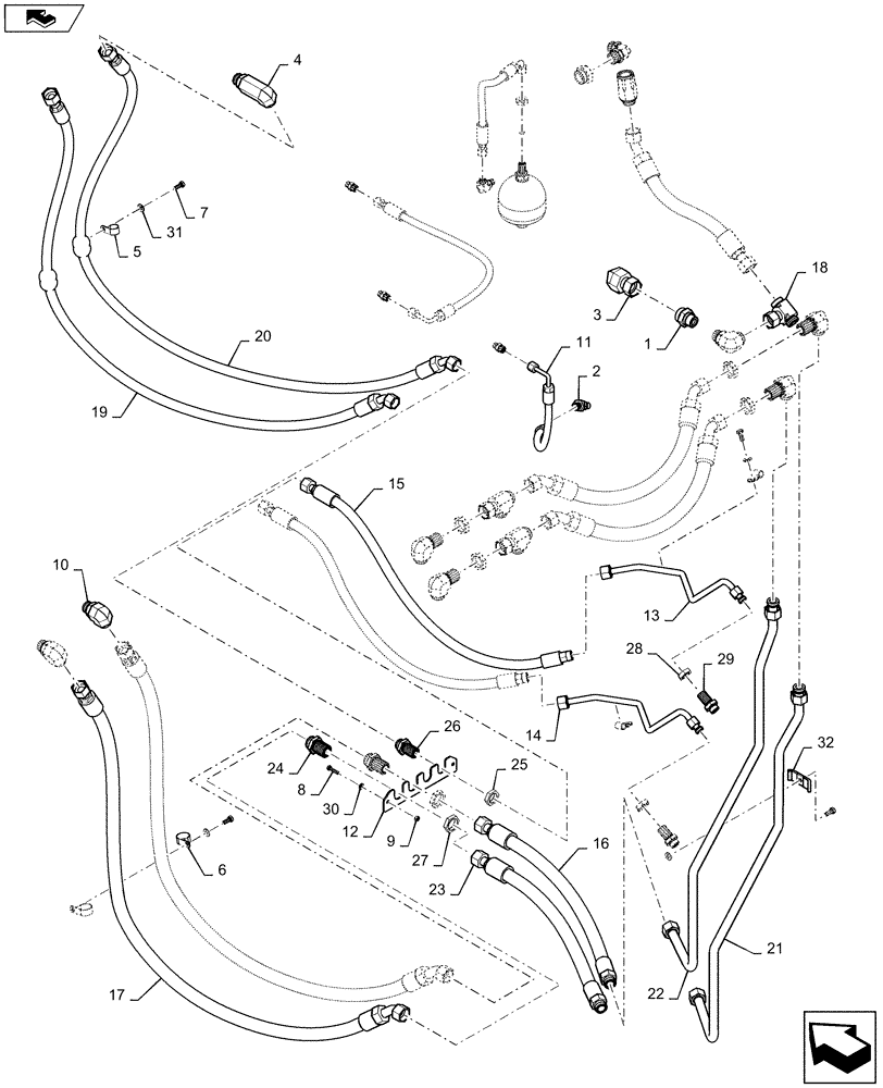 Схема запчастей Case 2050M LT - (35.359.AE[02]) - HYDRAULIC LIFT (BD) (35) - HYDRAULIC SYSTEMS