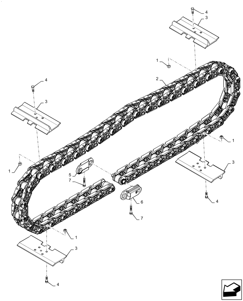 Схема запчастей Case 850M LT - (48.100.AD[06]) - CHAIN LINK, 18 BAR OPEN (48) - TRACKS & TRACK SUSPENSION