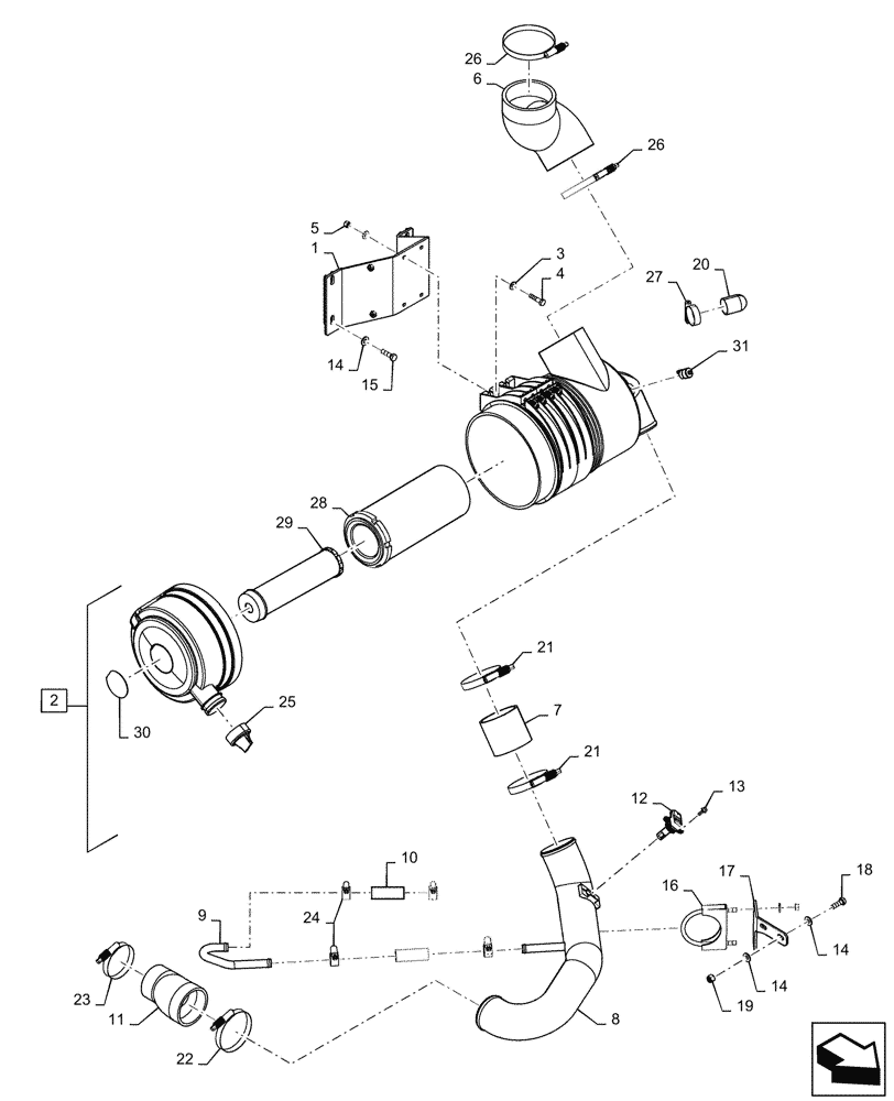 Схема запчастей Case 850M LT - (10.202.010) - AIR INTAKE (10) - ENGINE