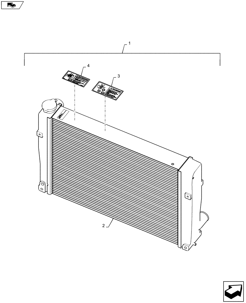 Схема запчастей Case SR130 - (88.050.04) - DIA, KIT COOLER, AIR CHARGE, LOW FIN DENSITY (88) - ACCESSORIES