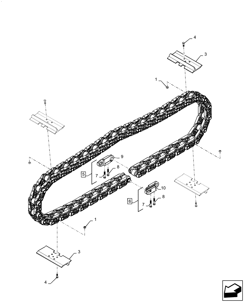 Схема запчастей Case 750M WT/LGP - (48.100.AD[01]) - TRACK CHAIN, 20" CLOSED (48) - TRACKS & TRACK SUSPENSION