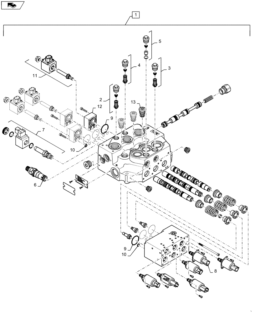 Схема запчастей Case TR320 - (35.357.AG[02]) - LOADER CONTROL VALVE, E-H CONTROLS (35) - HYDRAULIC SYSTEMS