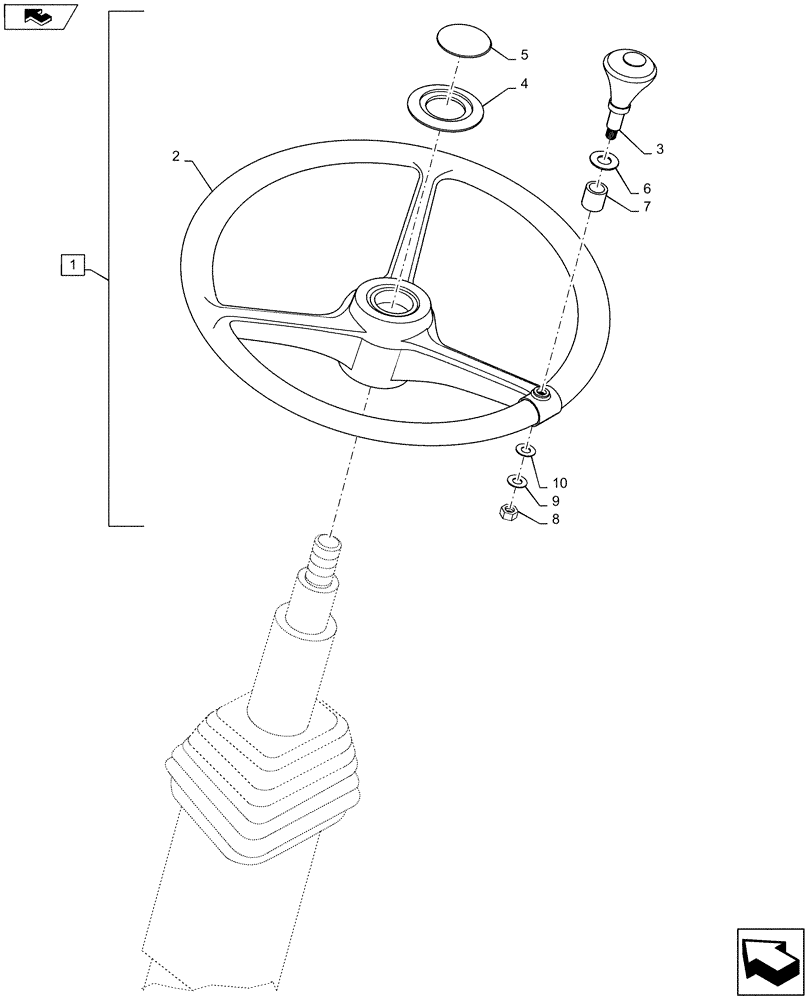 Схема запчастей Case 1221F - (41.101.AA) - STEERING WHEEL (41) - STEERING