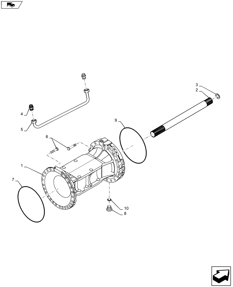 Схема запчастей Case 1221F - (25.100.AD[01]) - AXLE HOUSING (25) - FRONT AXLE SYSTEM