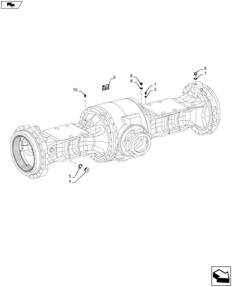 Схема запчастей Case 1221F - (25.100.AD[02]) - AXLE HOUSING PLUGS (25) - FRONT AXLE SYSTEM