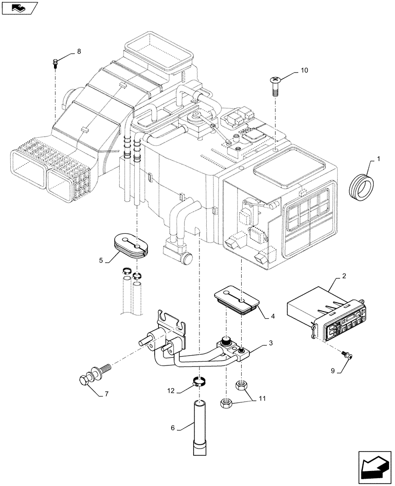 Схема запчастей Case 1221F - (50.200.CD) - CAB AIR CONDITIONING AND HEATER SUB ASSEMBLY (50) - CAB CLIMATE CONTROL