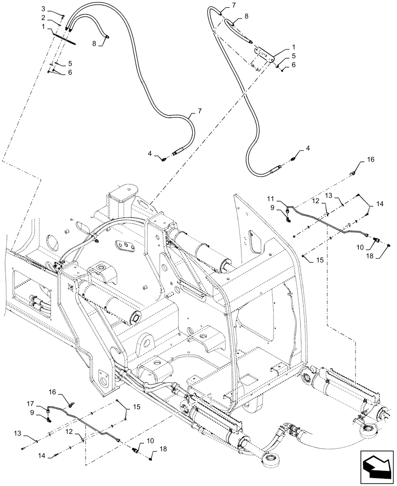 Схема запчастей Case 1650M LGP PAT - (71.460.010) - REMOTE GREASE, HOSE PAT (71) - LUBRICATION SYSTEM