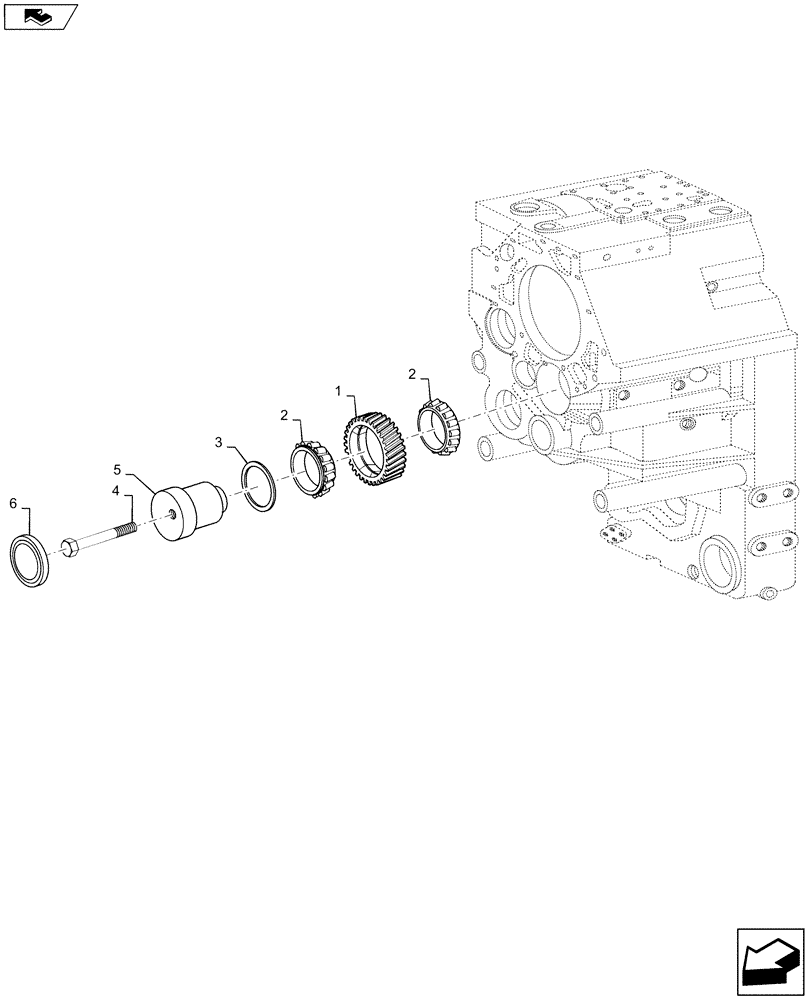 Схема запчастей Case 1221F - (21.155.AH) - GEAR/RING AND LAYSHAFT (21) - TRANSMISSION