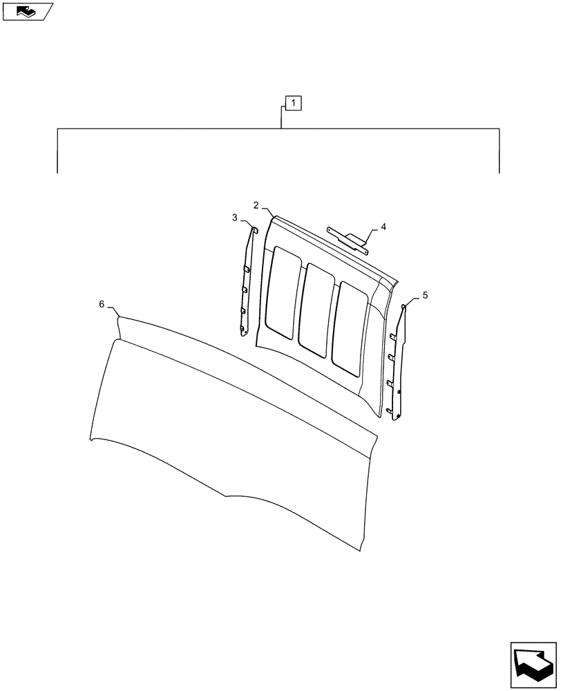 Схема запчастей Case 621F - (90.100.AU[06]) - PANEL, HOOD, RH (90) - PLATFORM, CAB, BODYWORK AND DECALS