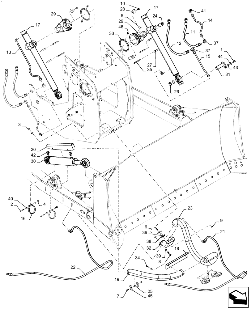 Схема запчастей Case 2050M LT - (35.741.AA [01]) - LIFT CYLINDER (BD) LT (35) - HYDRAULIC SYSTEMS