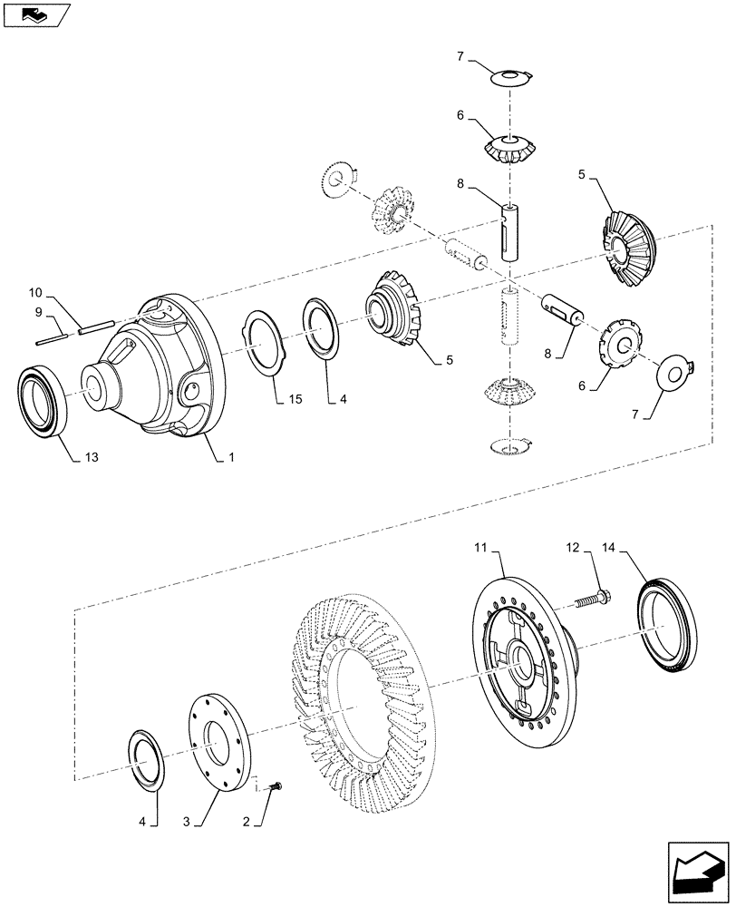 Схема запчастей Case 1221F - (27.106.AC) - REAR, DIFFERENTIAL, ASSEMBLY (27) - REAR AXLE SYSTEM