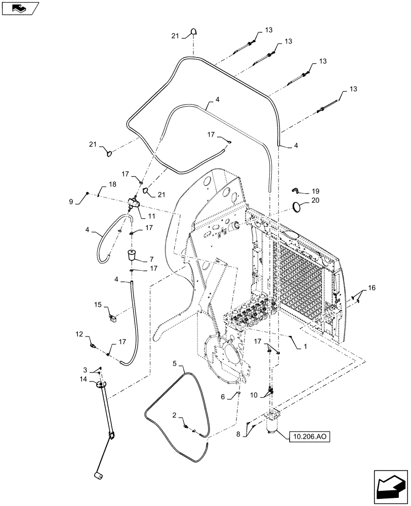 Схема запчастей Case SR150 - (10.210.AF) - FUEL LINE & INLINE FILTER (10) - ENGINE