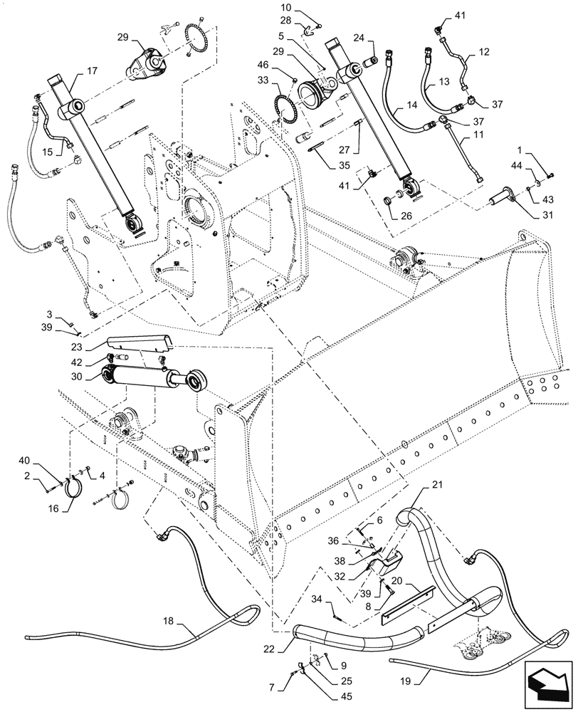 Схема запчастей Case 2050M XLT - (35.741.AA [02]) - LIFT CYLINDER (BD) XLT/LGP (35) - HYDRAULIC SYSTEMS