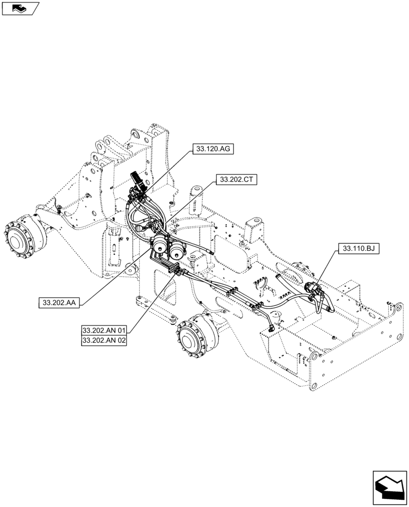 Схема запчастей Case 621F - (33.000.00) - SECTION INDEX - BRAKES & CONTROLS (33) - BRAKES & CONTROLS