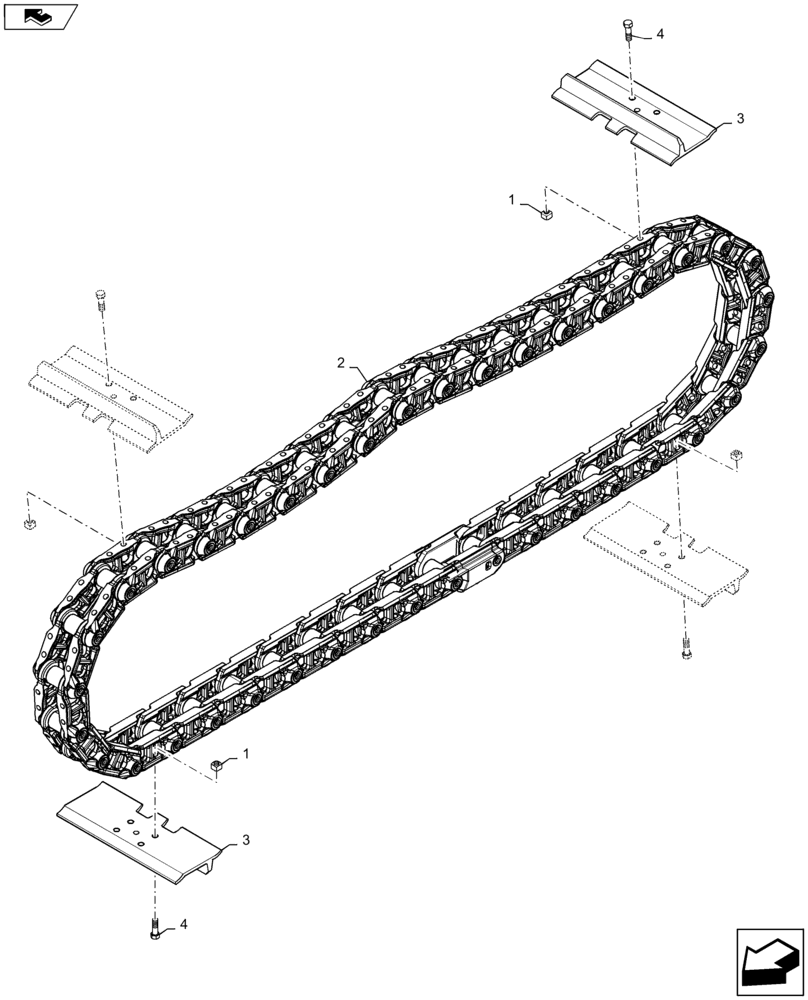 Схема запчастей Case 750M WT/LGP - (48.100.AD[03]) - TRACK CHAIN, 28" OPEN (48) - TRACKS & TRACK SUSPENSION