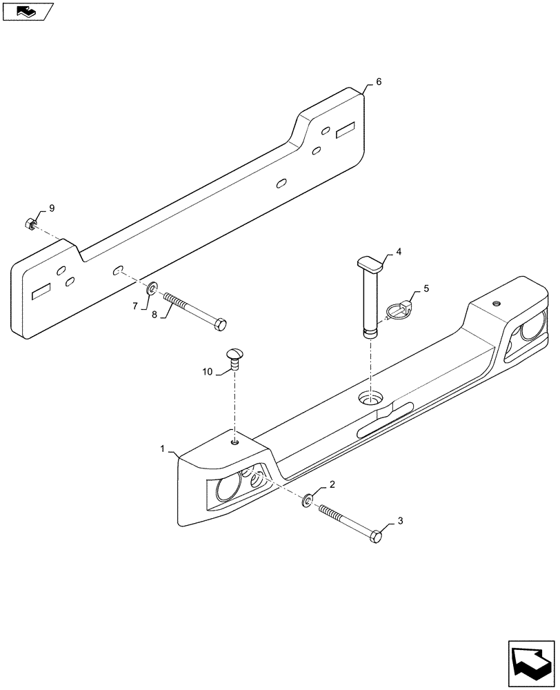 Схема запчастей Case 1221F - (39.140.AM) - COUNTERWEIGHT MOUNTING, SER# 0005 AND PRIOR (39) - FRAMES AND BALLASTING