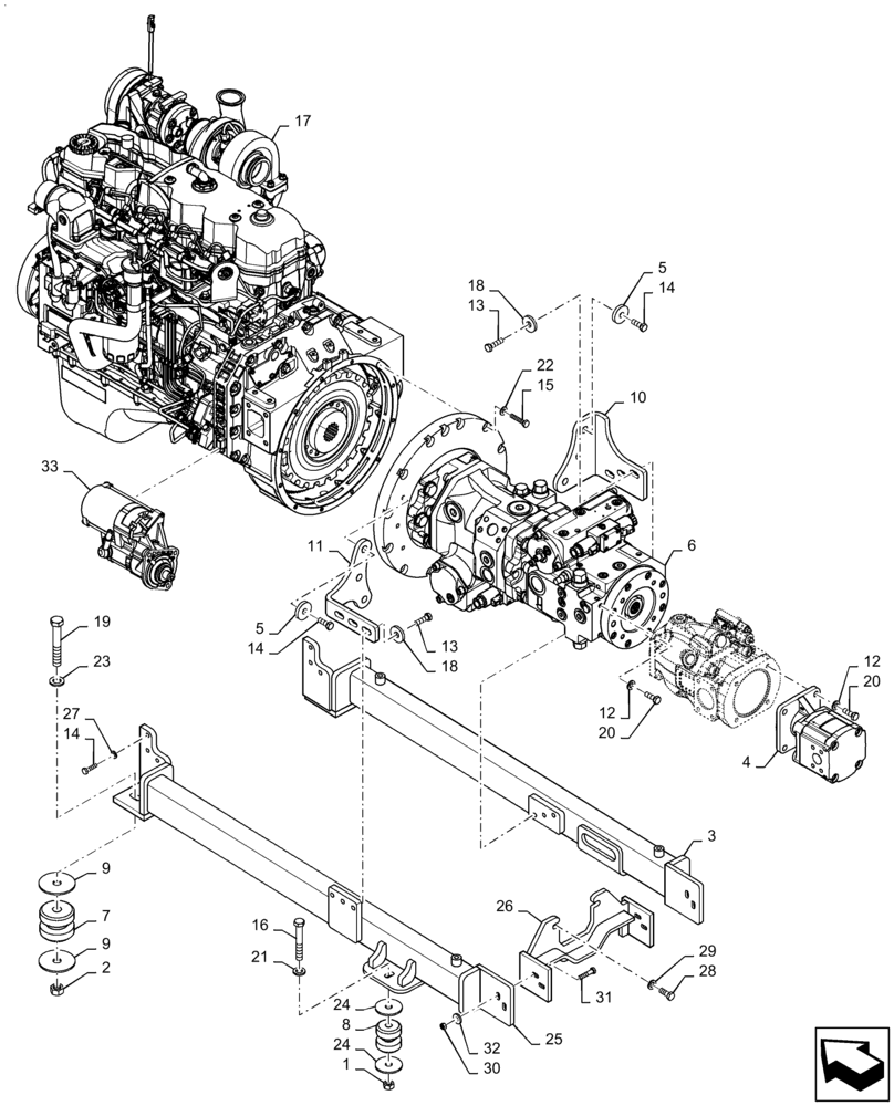 Схема запчастей Case 2050M WT/LGP - (10.001.AK [01]) - ENGINE (10) - ENGINE