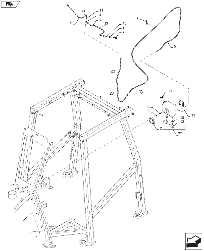 Схема запчастей Case 750M LT - (55.518.AP[01]) - WINDSHIELD WASHER (55) - ELECTRICAL SYSTEMS