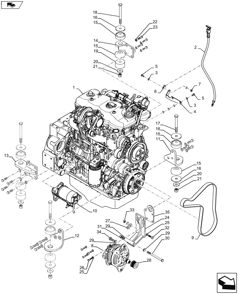 Схема запчастей Case 850M LT - (10.001.AK[01]) - ENGINE (10) - ENGINE